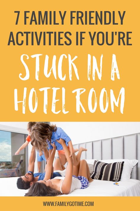 Activities for the hotel room! You traveled to an exciting, adventuresome destination, and you’re stuck in a hotel room for the time being with a couple of energetic, active kiddos. Fun Things To Do In A Hotel Room, Hotel Activities, Children's Day Activities, Hotel Games, Family Night Activities, Hotel Staycation, Family Games To Play, Quarantine Activities, Babysitting Activities