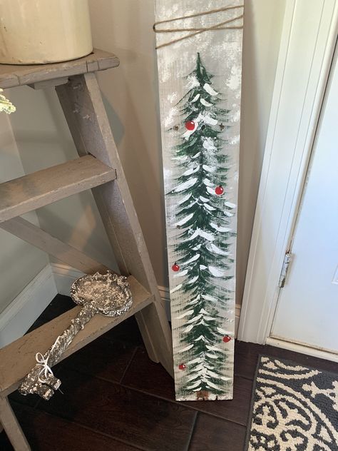 Excited to share this item from my #etsy shop: Hand painted Christmas tree on pallet wood made w white wash stain green red white paint & chalk paint wrapped w twine,Christmas Decoration White Wash Stain, Painted Christmas Tree, Toms River Nj, Pallet Christmas Tree, Pallet Christmas, Hand Painted Christmas, Christmas Porch Decor, Christmas Tree Painting, Ribbon On Christmas Tree