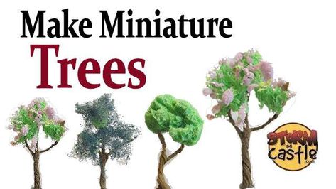 Miniature trees Miniature Trees Diy How To Make, Miniature Trees Diy, Diy Sponges, Tiny Tree, Tree Tutorial, Miniature Gardens, Christmas Tree Decorations Diy, Paper Christmas Tree, Miniature Trees