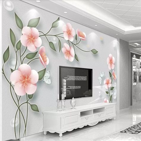 3D stereo plum blossom simple TV background wall professional production mural wallpaper wholesale custom poster photo wall. If You Want to get more ideas just click the picture. .   #homedecor #homedecoration #diyhomedecor #homedecorlovers #myhomedecor #homedecors #wallsticker #sticker #home #sweethome #aliexpress #deals Pink Floral Wallpaper, Simple Tv, 3d Wall Murals, Custom Murals, Paper Wallpaper, Vinyl Paper, Peel Stick Wallpaper, Wallpaper Living Room, Wallpaper Wallpaper