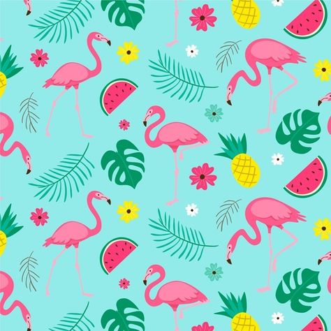 Pink flamingo bird pattern with tropical... | Free Vector #Freepik #freevector #pattern #template #bird #animal Russel Up, Pink Flamingos Birds, Flamingo Art Print, Flamingo Wallpaper, Flamingo Theme, Android Theme, Animal Print Wallpaper, Unicorn Wallpaper, Flamingo Bird