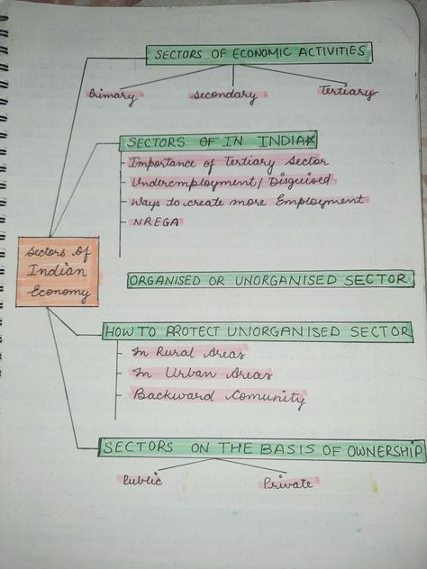 Indian Economy Notes, Economics Notes, Hand Written Notes, Indian Economy, Written Notes, Science Notes, Economic Activity, Handwritten Notes, Class 10