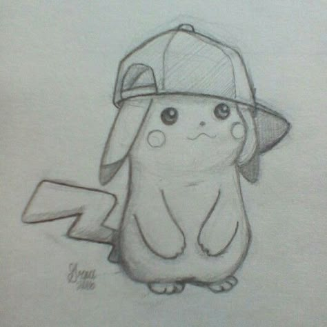 Pokemon Character Drawing, Cute Simple Drawings Disney Easy, Super Easy Sketches, Drawing Ideas Pikachu, Pokemon Sketches Easy, Easy But Cute Drawings, Pokémon Drawing Ideas, Pokemon Art Draw Pencil, Pickachoo Drawing