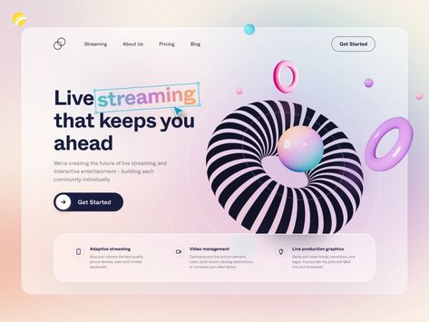 Streaming platform design concept by Olya Ziberova for Andersen Design on Dribbble Glassmorphism Web Design, Web Design 2022, Glassmorphism Ui, Retro Website, Directory Design, Platform Design, Responsive Web Design, Web Inspiration, Design Jobs