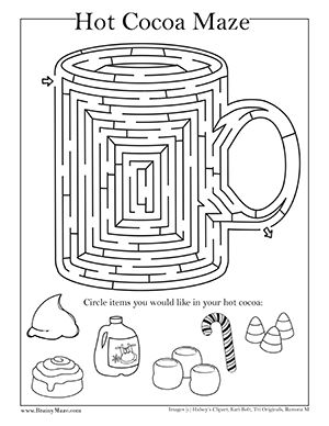 Free Winter Themed Mazes and Activity Pages for Kids. Snowma Maze, Snowflakes, Hot Chocolate, Igloo and more. Free Educational Mazes from BrainyMaze.com Winter Printables Free, Christmas Maze, Winter Printables, Maze Worksheet, Printable Mazes, Mazes For Kids, Christmas Worksheets, Christmas School, Christmas Party Games