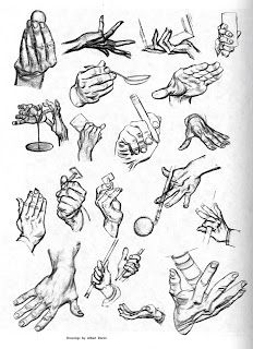 Academy of Art Character and Creature Design Notes: Hand Reference, Part Four Character Design Cartoon, Hand Drawing Reference, Hand Reference, Hands Holding, Anatomy Drawing, Poses References, Art Instructions, Drawing Tutorials, Character Design References