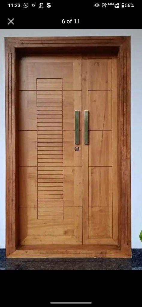 Kerala Front Door Designs, Teak Wood Wall Decor, Kerala House, Stairs Design Interior, Wooden Front Door Design, Door Design Images, Kerala House Design, Kerala Houses, Wooden Front Doors