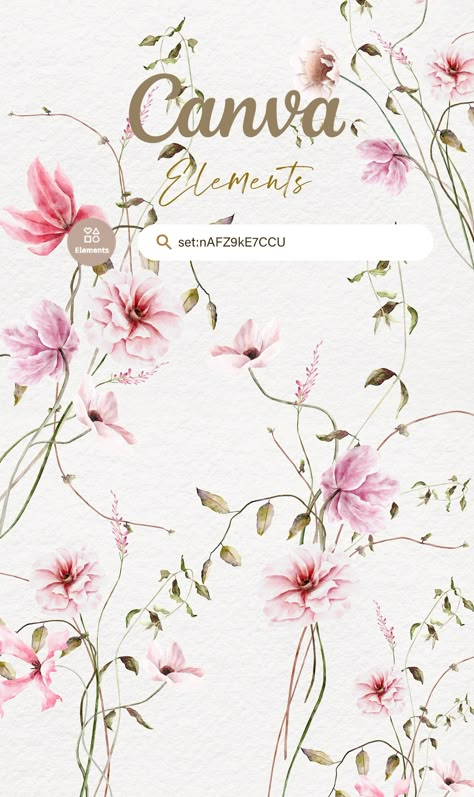 set:nAFZ9kE7CCU @arangeadesign watercolor pink spring flowers bouquets, summer bouquets, watercolor flowers Canva Flower Elements, Canva Pro Elements, Pink Spring Flowers, Canva Codes, Spring Flower Bouquet, Watercolor Border, Canva Keywords, Graphic Shapes Design, Keyword Elements Canva