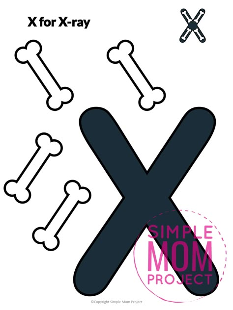 Are you looking for a fun and creative way to teach the alphabet uppercase letter X? Use this fun preschool free printable letter X for xray learning craft activities. Grab other things that start with the letter X, like a xylophone or fox toy as you make this easy letter X craft. Your kindergarten students will also love making this fun printable letter X is for Xray craft. The Letter X Preschool Crafts, Letter X Arts And Crafts For Preschool, Letter X Template Free Printable, X Art Preschool, X Is For Craft Preschool, X Is For Xray Craft Preschool, X Letter Craft, Letter X Preschool Crafts, X Preschool Crafts