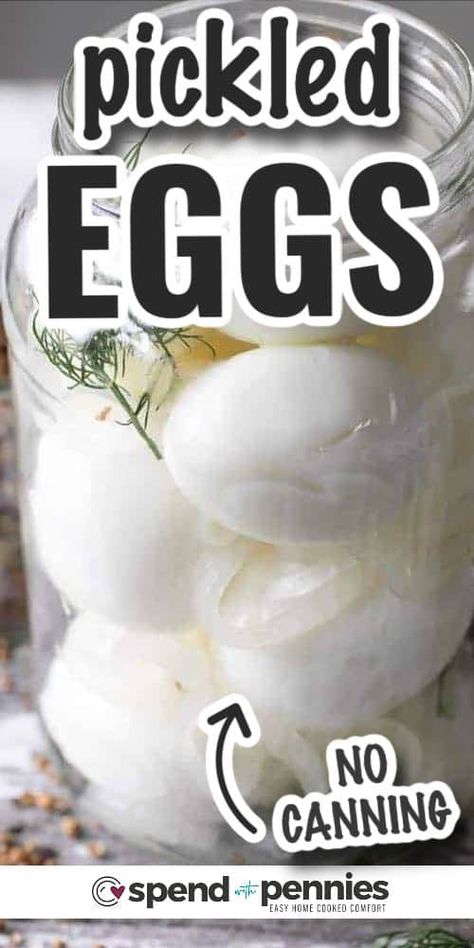 These pickled eggs are incredibly versatile! They're an ideal on-the-go snack when you need a quick boost of energy. They can be a tasty and satisfying filling for sandwiches, adding a tangy twist to your favorite combinations. Whether you're planning a picnic, a lunchbox treat, or a gathering with friends, these pickled eggs are a fantastic choice that will leave everyone asking for more. #pickledeggs #pickledeggrecipe #nocanning #recipe Dill Pickled Eggs Recipe, Homemade Pickled Eggs, Pickled Eggs And Sausage, Recipe For Pickled Eggs, Easy Pickled Eggs, Spicy Pickled Eggs, Picked Eggs, Pickled Egg, Pickled Eggs Recipe