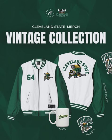 Gear up, Vikes fans, and show your team spirit! 🔥 The Cleveland State Vintage Collection is now available. Get yours today and support your student-athletes! 💯 Get your exclusive vintage merch here: athletesthread.com/collections/cleveland-state-university University Merch, Student Athlete, Team Spirit, State University, Cleveland, Vintage Collection, Cool Outfits, Bomber Jacket, University