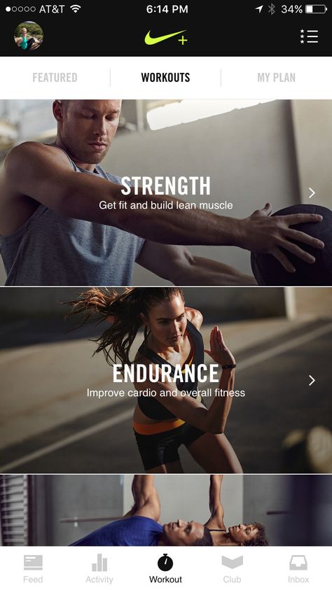 lovely ui (feed on Nike+ Training Club) Training Website Design, Sports Marketing Design, Nike Training Club, Beauty Web, Excercise Motivation, Sports Marketing, Build Lean Muscle, Nike Training, Fitness Instagram