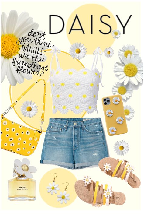 Daisy Outfit, Yellow Clothes, Princess Daisy, Shoplook Outfits, Tu Clothing, Themed Outfits, Outfit Maker, Outfit Shoplook, Daisy Flower