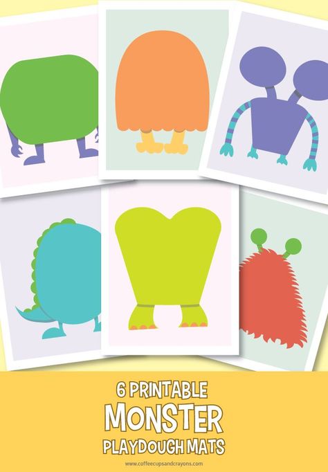 Free printable monster play dough mats! Super cute printable monster play dough mats for kids! Play Dough Face Mats Free Printable, Play Doh Printables Free, Play Dough Mats Free Printables, Play Doh Mats Free, Monster Play Dough, Play Dough Ideas, Printable Play Mat, Play Doh Mats, Play Doh Activities