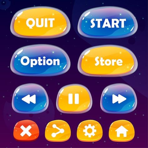 Game Button Design, Game User Interface, Game Button, Puzzle Logo, Ui Buttons, Card Ui, Candy Buttons, Adobe Photoshop Design, Game Gui