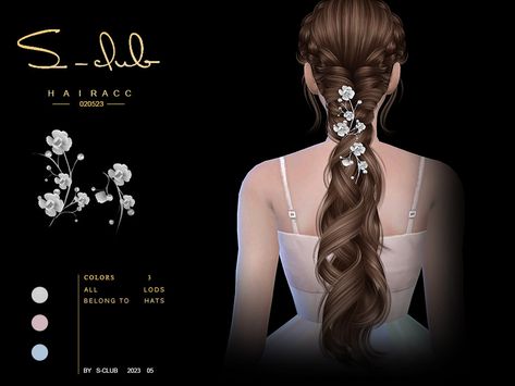 Sims 4 Cc Flower Accessories, Sims 4 Cc Head Accessories, Gothic Hair Accessories, Sims Furniture, Hair Acessories, Crown For Kids, Curly Braids, Gothic Hairstyles, Men's Short Hair