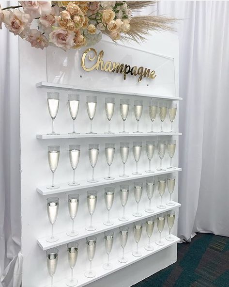 Champagne Wall Ideas, Champagne Wall, Champagne Party, Wedding Event Design, Glass Rack, Event Supplies, Glass Holder, Wall Backdrops, Valentines Day Weddings