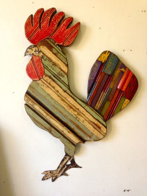 Rooster Craft, Barn Wood Crafts, Pallet Project, Reclaimed Wood Art, Cool Wood Projects, Wood Animal, Scrap Wood Projects, Chicken Art, Wood Bird