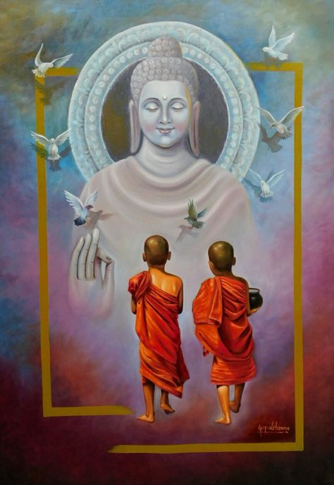 Monk Painting, Budha Art, Buddha Painting Canvas, Arte Yoga, Buddha Canvas, Buddha Art Drawing, Buddha Artwork, Art Meditation, Buddha Art Painting