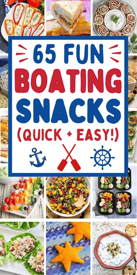 Easy boating food ideas! Fun boat snacks, easy boat meals and the best food to take on the boat. Boat snacks ideas summer, easy boat food ideas, snacks for boating, boating snacks, lake snacks, boating food ideas summer, beach snacks for adults, beach day food, vacation snacks, float trip food, pool snacks, lake house food ideas, easy picnic food, beach snacks ideas families, food for boating day, lunch ideas for the boat, dinner on the boat ideas, good food for boating, boat snacks for adults. Snacks On A Boat Ride, Good Food For Boating, Food For Lake Trip, Snack Ideas For Boating, Tubing Food Ideas, Lake Potluck Ideas, Snacks For On The Boat, Best Boating Snacks, Best Snacks For Floating The River