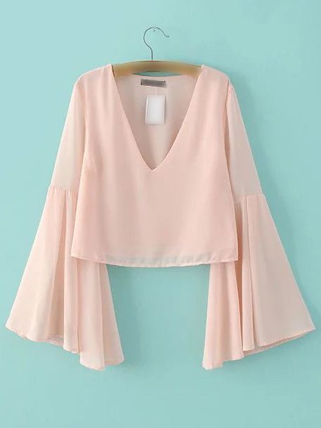 Blouse Online, Chiffon Blouse, Inspiration Mode, Blouse Styles, Look Chic, Fashion Tops, Bell Sleeve, Look Fashion, Hijab Fashion