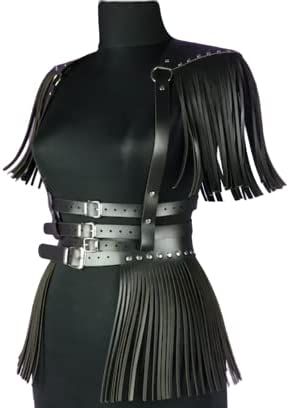 Leather Warrior Costume - Warrior for Larp and Cosplay - Fringe Harness - Fringed Skirt - Black Leather Epaulette - Tassel Skirt Harness It is meticulously handcrafted according to your measurements. It is adjustable so that any hurt can be easily avoided. You can choose vegan leather and genuine leather options. Manufactured by Nautical Mart Inc Fringe Harness, Warrior Costume, Tassel Skirt, Leather Harness, Larp, Skirt Black, Vegan Leather, Nautical, Shoe Accessories