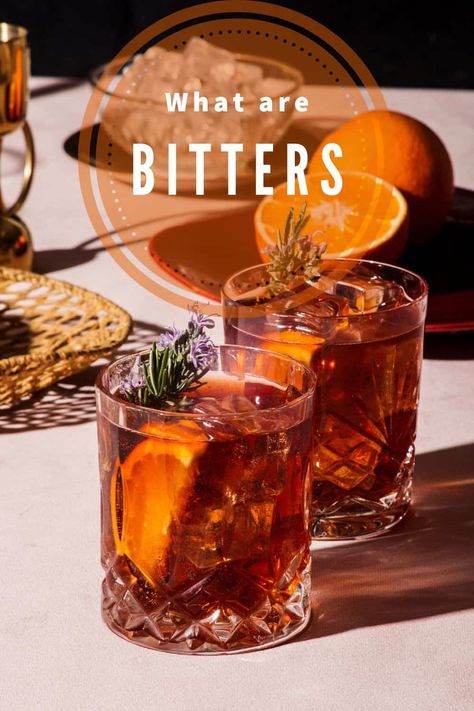 What Are Bitters? - Everything You Need to Know About Them.So, what are bitters and how are they used? Read on to find out everything you need to know about bitters. Herbal Bitters, Cocktail Shoot, Unique Cocktail Recipes, Negroni Recipe, Negroni Cocktail, Vintage Cocktails, Coctails Recipes, Best Cocktail Bars, Aromatic Bitters