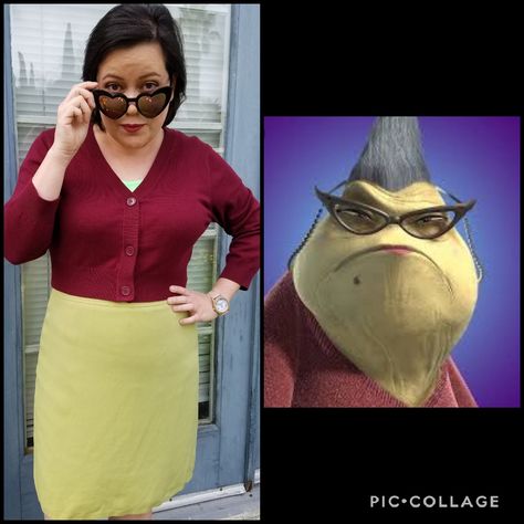 Roz monsters inc green outfit pixar disney Disneybound always watching Pixar Costumes Women, Monsters Inc Outfit, Roz Monsters Inc, Pixar Costume, Disney 2023, Always Watching, Disney Bounding, Dapper Day, Monster University