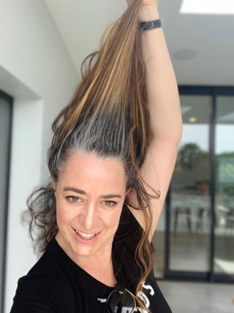 Sarah's story - My transition to grey - White Hot Hair Grey Transition Hair Highlights, Grey Hair With Highlights, Brown Hair Going Grey, Transition To Grey Hair, Stop Grey Hair, Do What Feels Right, Natural Hair Colour, Grey Brown Hair, Blonde Balayage Bob