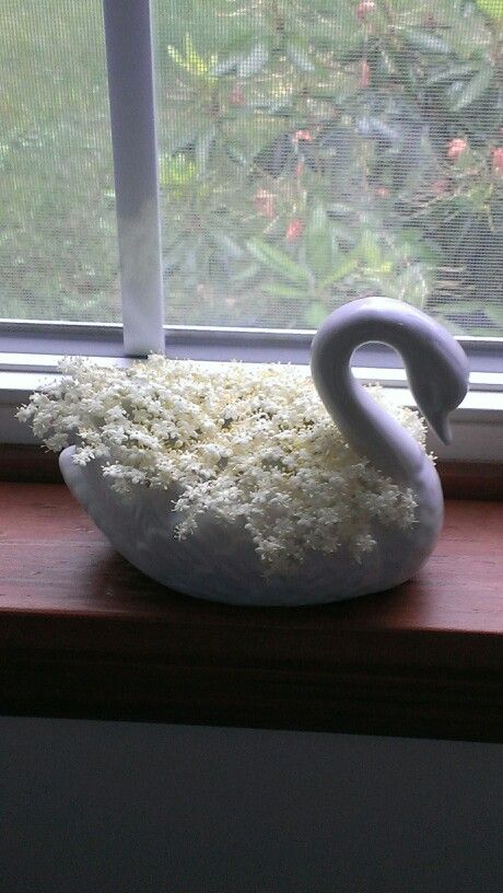 Swan Planter Ideas, Swan Centerpiece Ideas, Winter After Christmas Decor, Swan Centerpiece, Diy Natural Candles, Swan Vase, Elderberry Flower, Royal Decorations, Swan Decor