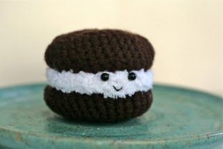 Knit whoopie...pie, that is! Pie Crochet, Whoopie Pie, Stick Butter, Crochet Things, Whoopie Pies, Cuddly Toy, Knitted Toys, Stick Of Butter, Trendy Hairstyles