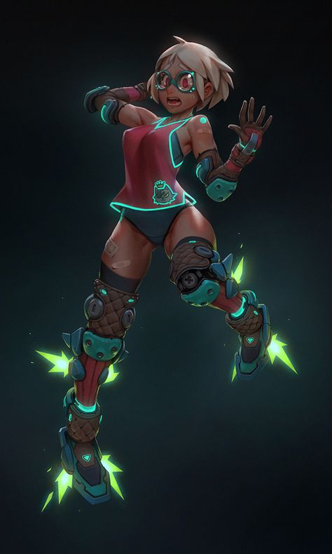 ArtStation - Cyber Candy - Rocket boots training session, Gui Guimaraes Rocket Boots, 3d Karakter, Animation Artwork, Arte Cyberpunk, Cyberpunk Art, Female Character Design, Character Design References, 그림 �그리기, Character Design Inspiration