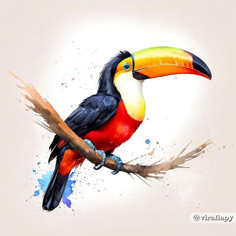 Tucan Illustration, Toucan Illustration, Tropical House, Marker Art, Graffiti, Birds, Pasta, Art