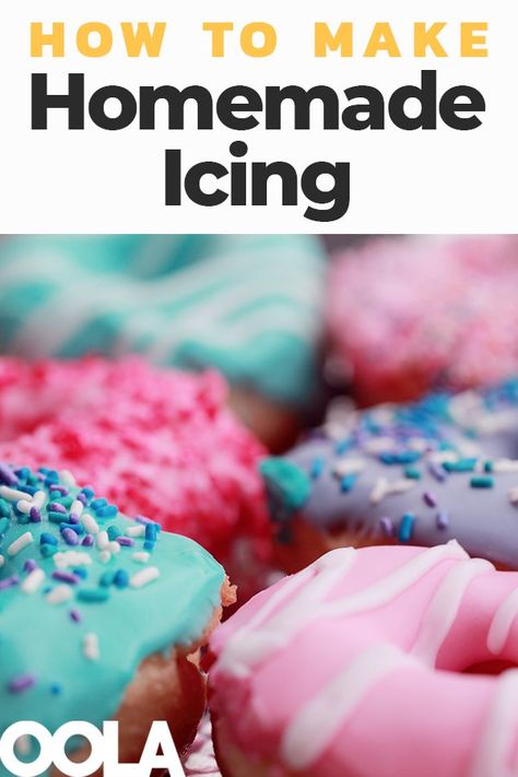 Homemade Cake Icing, Cake Pop Icing, Glazed Icing Recipe, Diy Icing, Donut Icing, Homemade Icing, Donut Toppings, Homemade Doughnuts, How To Make Icing