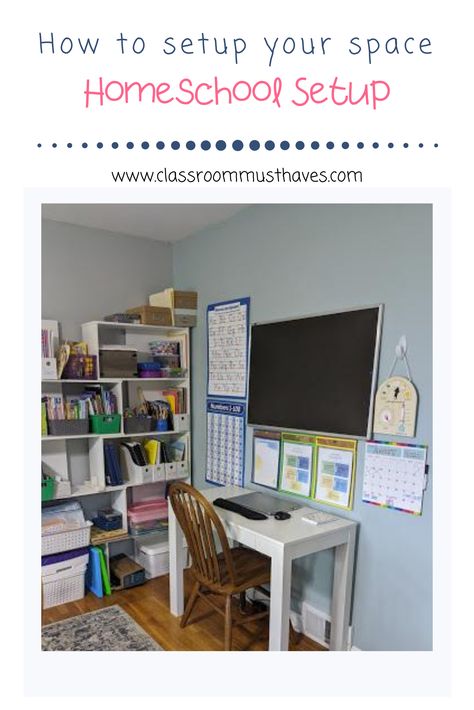 Homeschool Setup Online School Setup, Curriculum Organization, Diy Homeschool, Classroom Must Haves, Book Supplies, Homeschool Room Design, Phonics Readers, Abc Cards, Educational Board Games