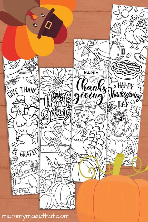 These free printable Thanksgiving bookmarks to color are a fun activity for kids and adults alike. It's a fun activity that encourages a bit of reading! Thanksgiving Primary Activities, Thanks For Thanksgiving Book Activities, Thanksgiving Crafts Printable, Thanksgiving Bookmarks Free Printable, Thanksgiving Free Printables For Kids, Free Printable Thanksgiving Color Pages, Thanksgiving Elementary Activities, Thanksgiving Projects For Kids, Thanksgiving Activities For Elementary