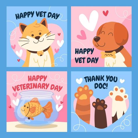 Veterinary Day Post Veterinary Day, Paws And Claws, Animal Welfare, Pet Grooming, Homework, Pet Care, Colorful Art, Vector Art, Cards Handmade