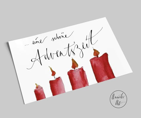 Postkarte | Weihnachtskarte | eine schöne Adventszeit Bee Birthday Cards, Fancy Letters, Christmas Card Art, Bee Birthday, Watercolor Christmas Cards, Happy Paintings, Bee Theme, Very Merry Christmas, Holiday Christmas Gifts