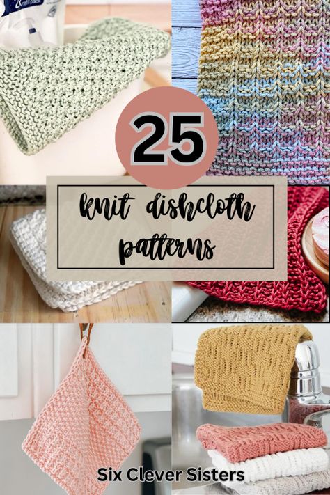 Free Knit Dishcloth Patterns | Free Knit Dishcloth Patterns for Beginners | Easy Free Knit Dishcloth Pattern | Free Pattern to Knit a Dishcloth | Knit Dishcloths Free Patterns | Knit Dishcloth Gift Ideas | Looking for some of the best and easiest knit dishcloth patterns? This compilation of 25 free knit dishcloth patterns will inspire you! #knit #knitting #yarn #craft #create #tutorial #howto Knitting Patterns Dish Cloths Free, Knitted Dishcloth Patterns Free Wash Clothes Dish Towels, Free Knit Dishcloth Patterns, Knit Dish Cloth Pattern, Dishcloth Knitting Patterns Free, Knitted Dishcloths Free Patterns Simple, Knitted Dishcloths Free Patterns, Knit Dishcloth Pattern Free, Knit Dishcloth Patterns