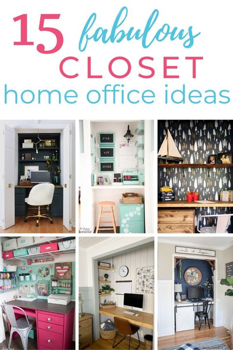 These 15 amazing DIY closet home office ideas will help you bring organization and inspiration together in one unique space. With remote work still a common way of life, why not make the best of your work-life balance by making your home office look and feel amazing? If you live in a small apartment or […] The post 15 Fabulous DIY Closet Home Office Ideas appeared first on Amber Oliver. Diy Office Closet Organization, Diy Closet Office Small Spaces, Half Closet Office Ideas, Office Space In Closet, Small Office Closet Ideas, Office In Closet Ideas Small Spaces, Hall Closet Office, Home Office In Closet, Closet Home Office Ideas