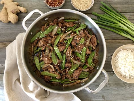 Korean Bulgogi, Korean Pork, Snow Peas, Chili Garlic Sauce, Bulgogi, Bean Sprouts, About People, Phase 2, Rice Vinegar