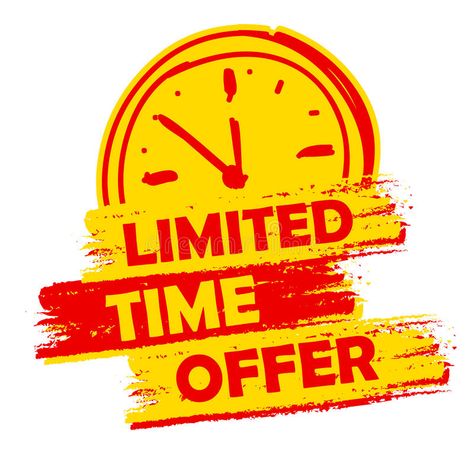 Limited time offer with clock sign, yellow and red drawn label. Limited time off , #sponsored, #clock, #sign, #yellow, #Limited, #time #ad Special Offer Logo, Organic Sanitary Pads, Offer Poster, Red Clock, Interior Design Bohemian, Website Color Palette, Time Icon, Inner Balance, Text Symbols