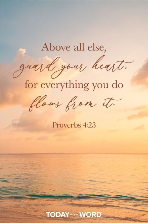 Devotional Bible, Bible Verse For Today, Proverbs 4:23, Bible Verse Background, Proverbs 4, Powerful Bible Verses, Guard Your Heart, Bible Study Verses, Bible Devotions