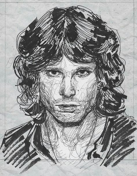 Jim Morrison Sketch, Jim Morrison Drawing, Traditional Sketches, Me And Myself, Watercolour Portrait, Lizard King, Care Less, Queer Art, Art Diary