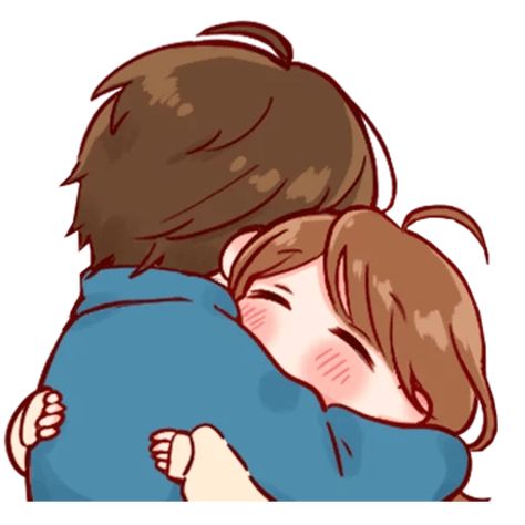 Anime Hug Cute Chibi, Hug Sticker Whatsapp, Cute Chibi Couple Kawaii, Chibi Love, Kwon Yuli, Kawaii Couple, Cute Chibi Couple, Hug Stickers, Cute Drawings Of Love