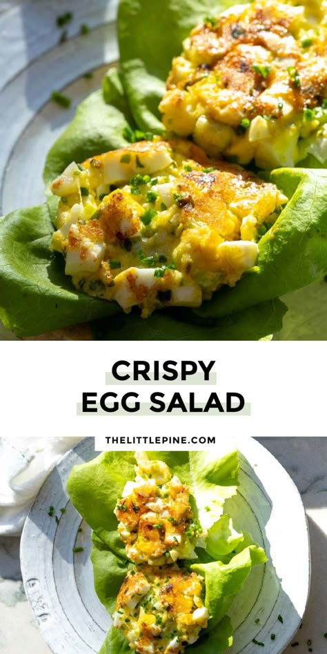 Egg Salad Salad, Ways To Eat Egg Salad, Crispy Egg Salad, Unique Egg Salad Recipe, Egg Salad No Mayo, Boiled Egg Salad, Gourmet Chicken, Crispy Egg, Yummy Salads