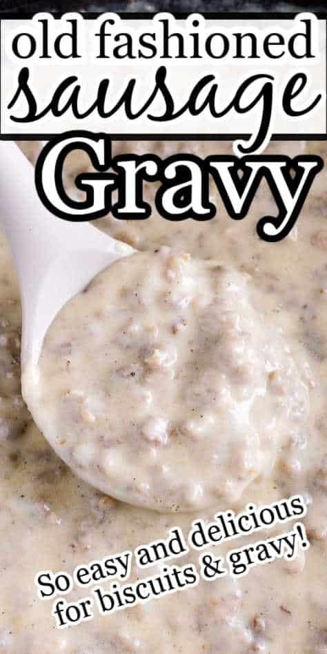 Spoonful of sausage gravy, being scooped up. Easy Biscuits And Gravy Recipe, Biscuits And Turkey Gravy, Sausage And Gravy Recipe, Easy Biscuit Gravy Recipe, Best Biscuits And Gravy Recipe, Country Style Gravy Recipe, Homemade Busicuts And Gravy, Gravy Recipe For Biscuits And Gravy, Easy Homemade Gravy For Biscuits