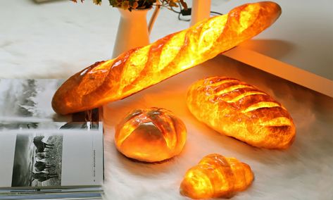 Night Light Made of Real Bread Bread Lamp, Pastry Design, Real Bread, Diy Light Fixtures, Diy Light, Unusual Home, Random Items, Dreamy Room, Creative Lighting