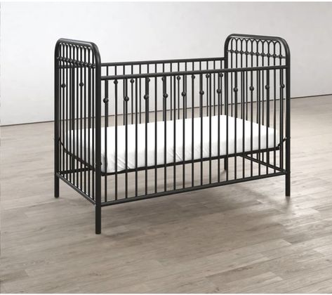 Black Metal Crib, Metal Cribs, Iron Crib, Crib Safety, Metal Crib, Metal Baby, Vintage Nursery Decor, Wrought Iron Furniture, The Little Black Dress