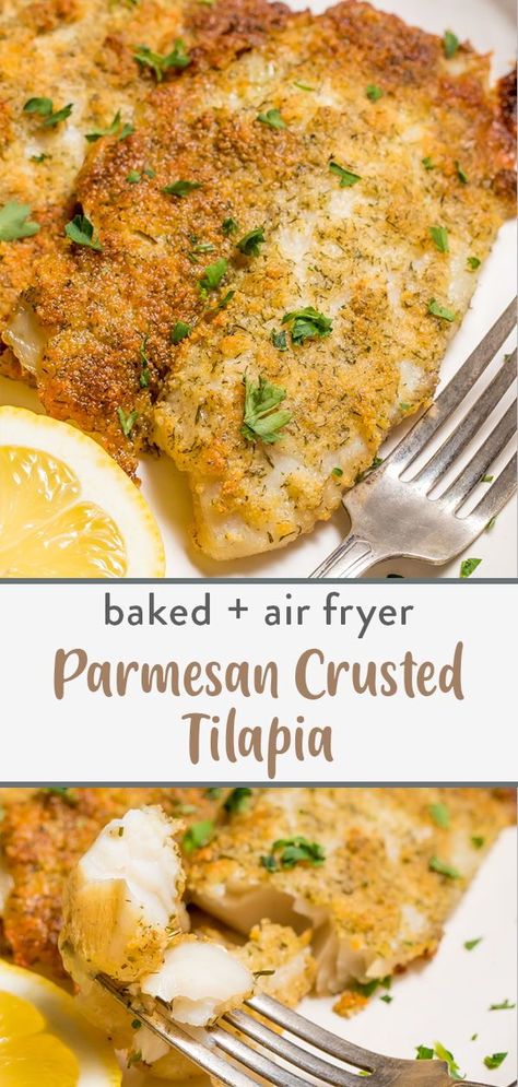 Garlic Parmesan Tilapia, Tilapia Recipes Air Fryer Oven, Herb Crusted Tilapia, Keto Parmesan Crusted Tilapia, Talapia Ideas Air Fryer Keto, Parmesan Crusted Fish Air Fryer, Tilapia Parmesan Crusted, Talipia Air Fryer, Parmesan Crusted Tilapia Air Fryer